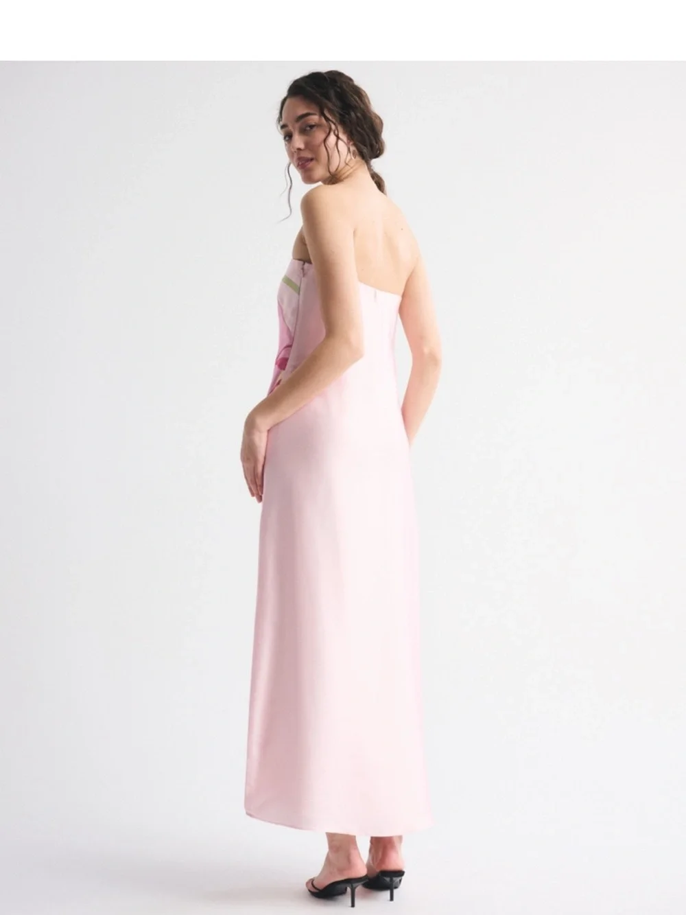 A&F Julia Strapless Pink Floral Maxi Dress size Small NWT